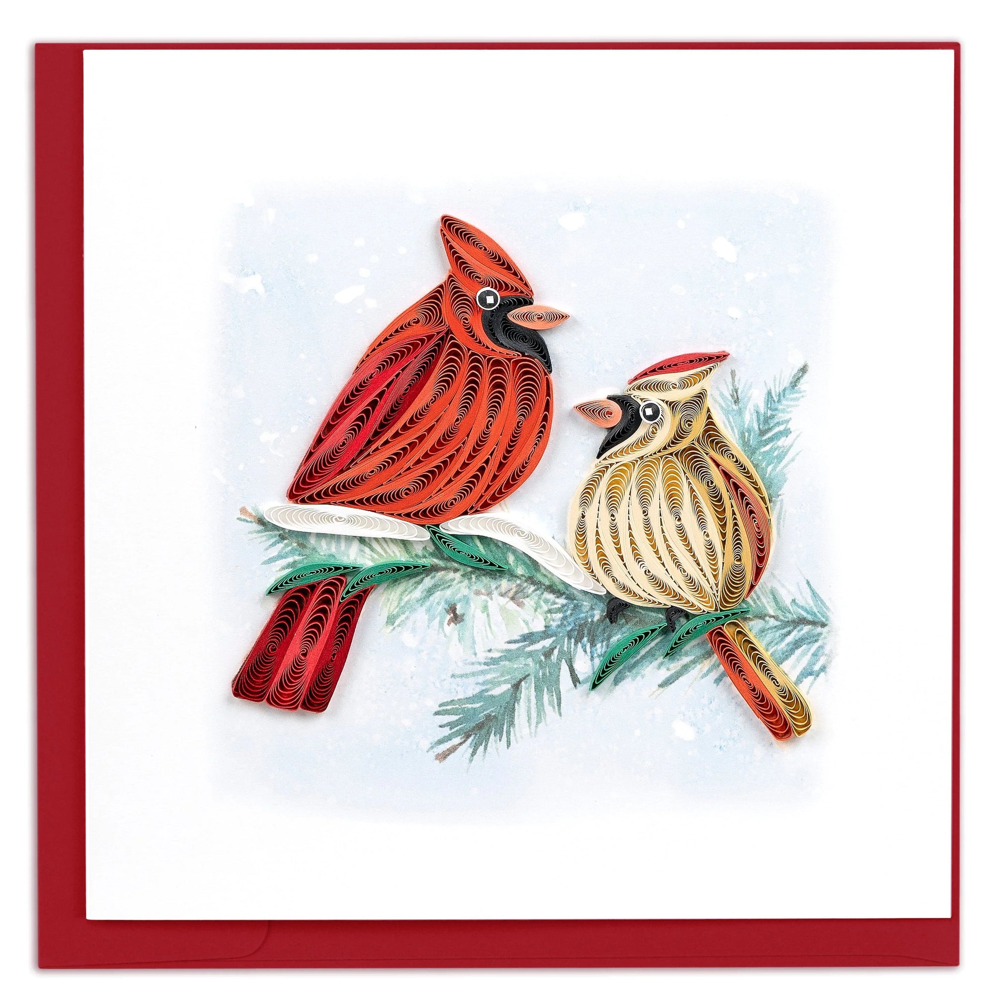 Quilling Art Card Cardinal