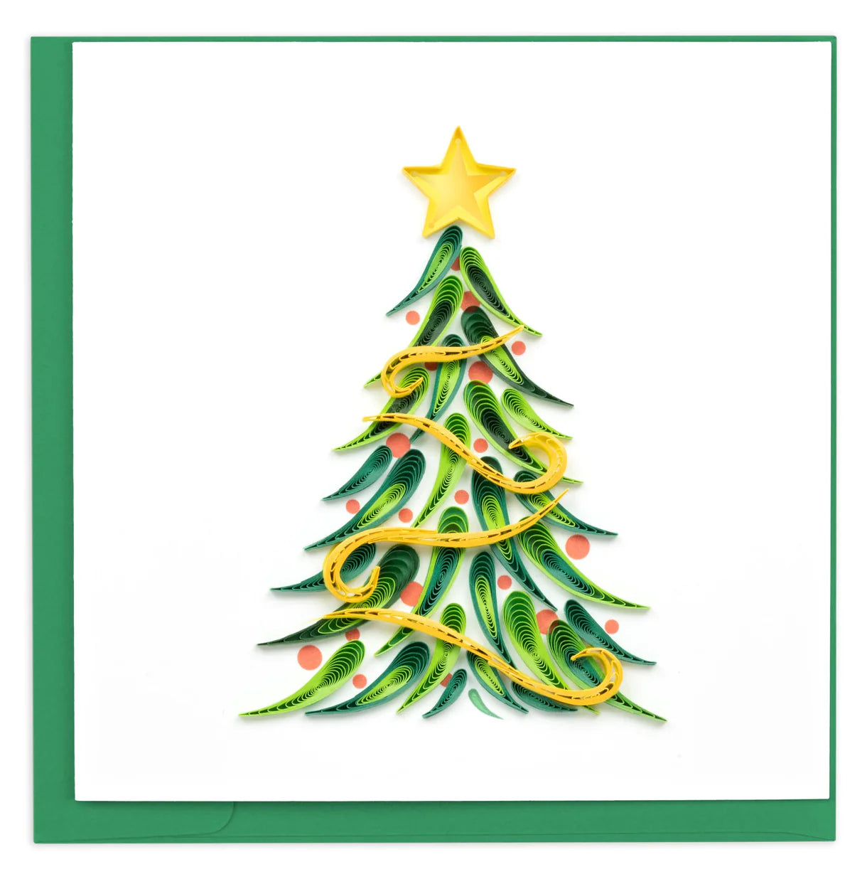 Quilling Art Card Gold Garland Christmas Tree