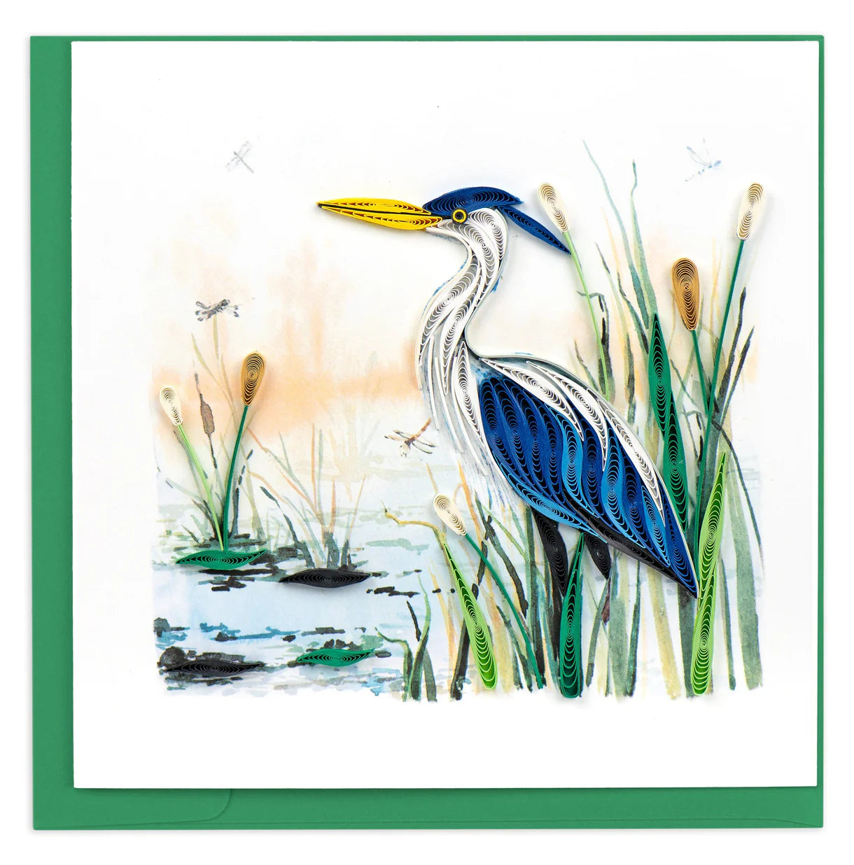 Quilling Art Card Great Blue Heron
