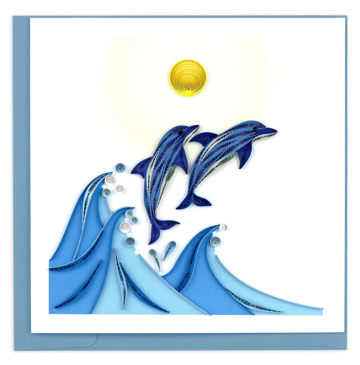 Quilling Art Card Jumping Dolphins