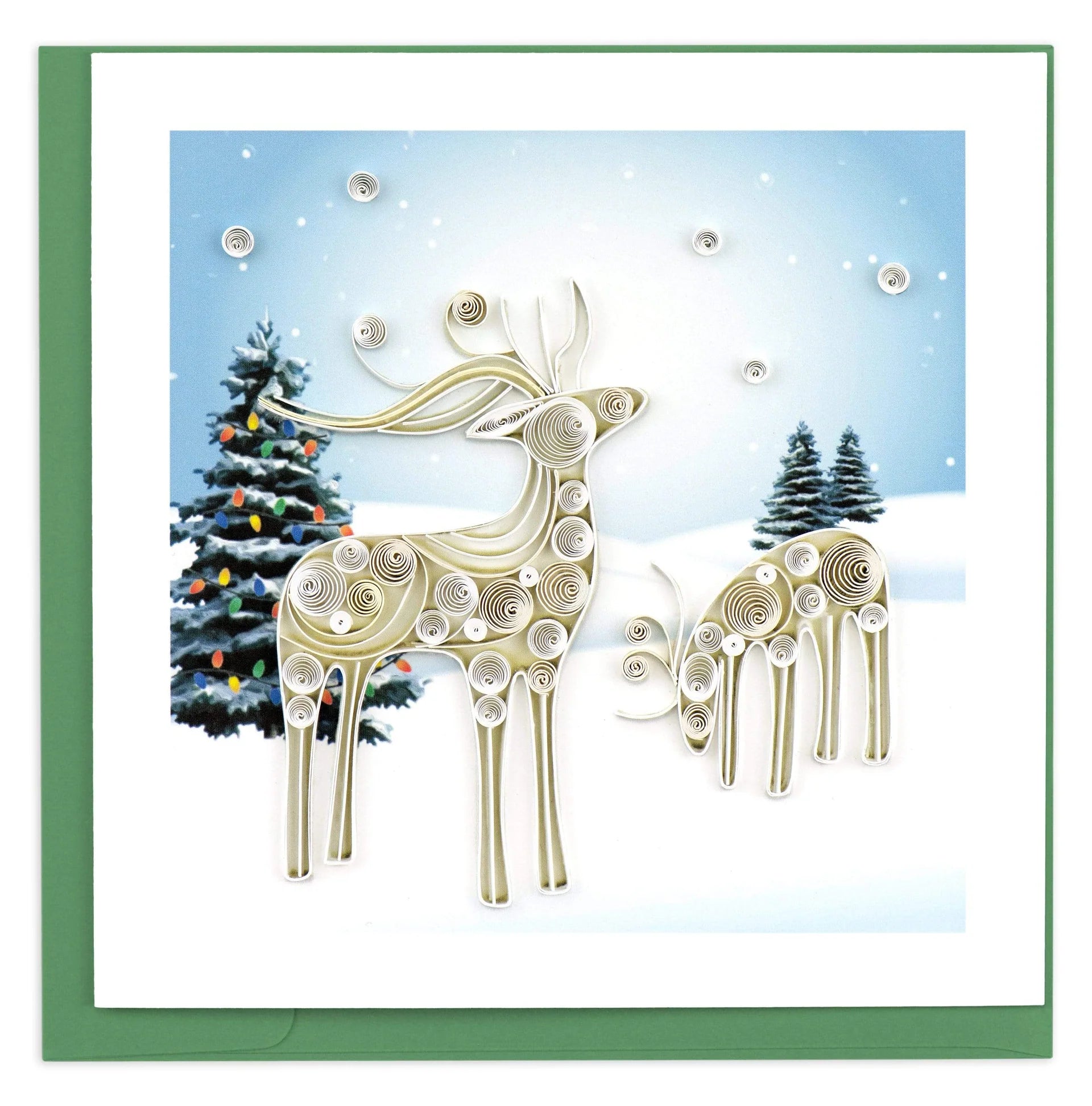 Quilling Art Card Snowy Reindeer