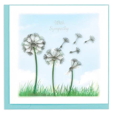 Quilling Art Card Sympathy Dandelions