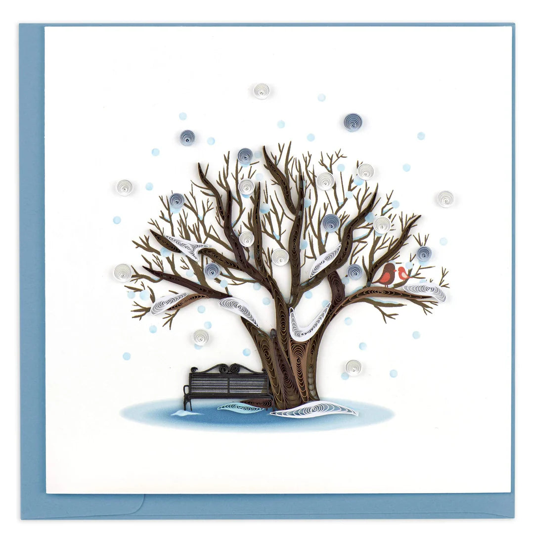 Quilling Art Card Winter Tree