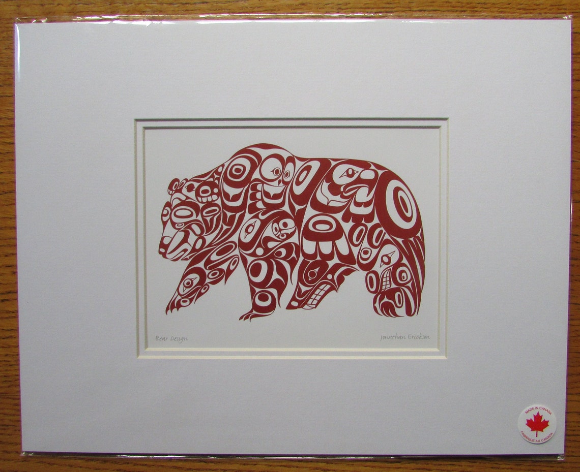 MATTED ART CARDS JON ERICKSON - Bear Design - POD995M - House of Himwitsa Native Art Gallery and Gifts