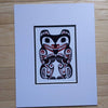 MATTED ART CARDS CLARENCE MILLS - Haida Grizzly Bear - POD780M - House of Himwitsa Native Art Gallery and Gifts