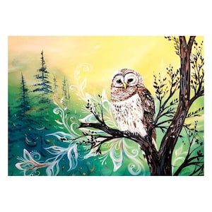 CANVAS CARLA JOSEPH WISE OWL - Canadian Art Prints Inc. - Canvas - House of Himwitsa Art Gallery