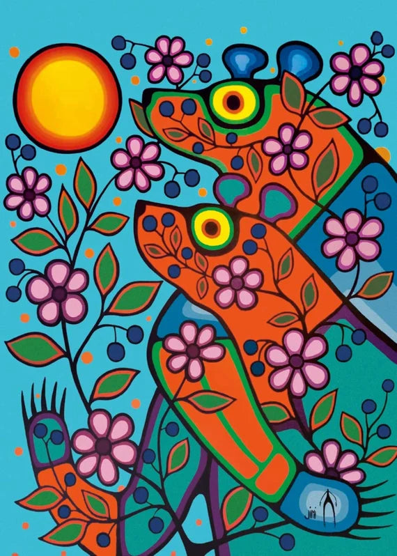 Art Card Jim Oskineegish Together Forever - Art Card Jim Oskineegish Together Forever -  - House of Himwitsa Native Art Gallery and Gifts