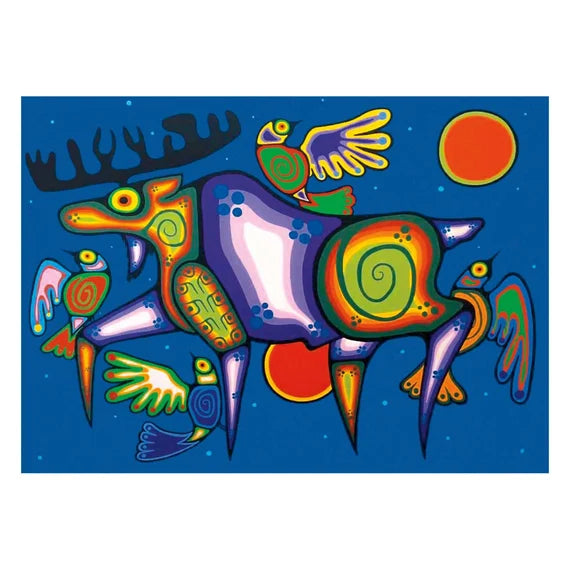 Art Card Jim Oskineegish Spirit Moose - Art Card Jim Oskineegish Spirit Moose -  - House of Himwitsa Native Art Gallery and Gifts