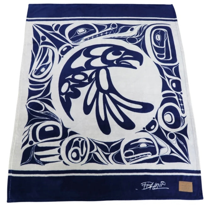 Blanket Bill Helin Printed Velura Throw Eagle - Blanket Bill Helin Printed Velura Throw Eagle -  - House of Himwitsa Native Art Gallery and Gifts