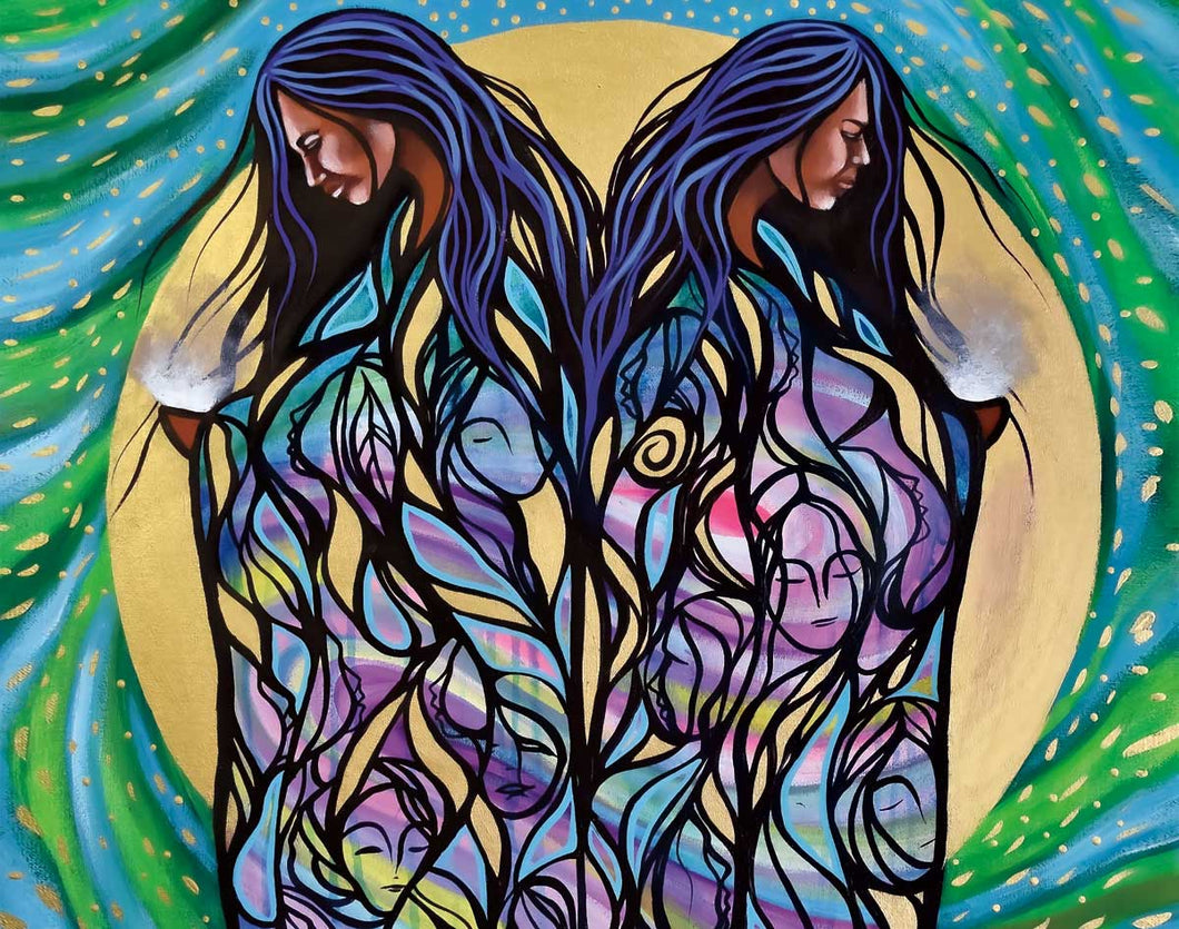 Canvas Jackie Traverse Prayers Women - 14 x 14 - POD2696CF 14 X 14 - House of Himwitsa Native Art Gallery and Gifts
