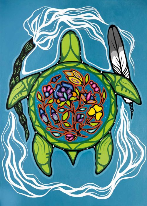 Magnet Jackie Traverse Prayers Turtle Island - Magnet Jackie Traverse Prayers Turtle Island -  - House of Himwitsa Native Art Gallery and Gifts