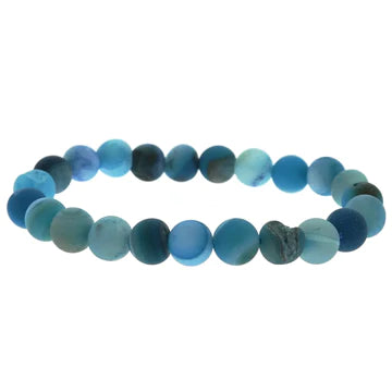 Bracelet Agate Druzy Bead Matte Blue - STONE BRIDGE -  - House of Himwitsa Art Gallery