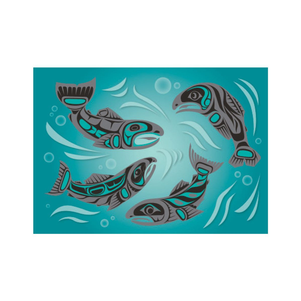 *Folding Card Paul Windsor Sacred Salmon - *Folding Card Paul Windsor Sacred Salmon -  - House of Himwitsa Native Art Gallery and Gifts