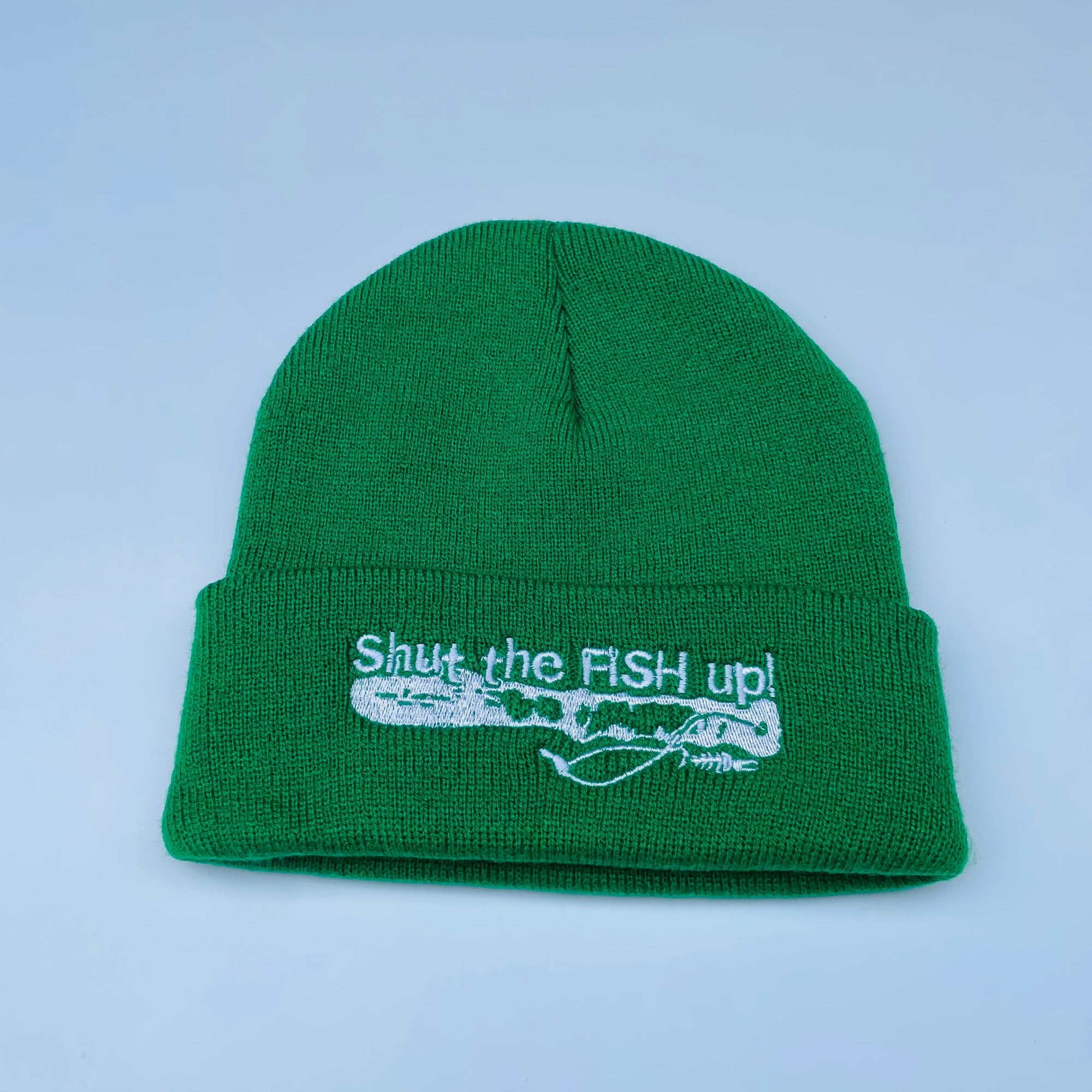 Shut The Fish Up Toque - GREEN - STFU GREEN - House of Himwitsa Native Art Gallery and Gifts