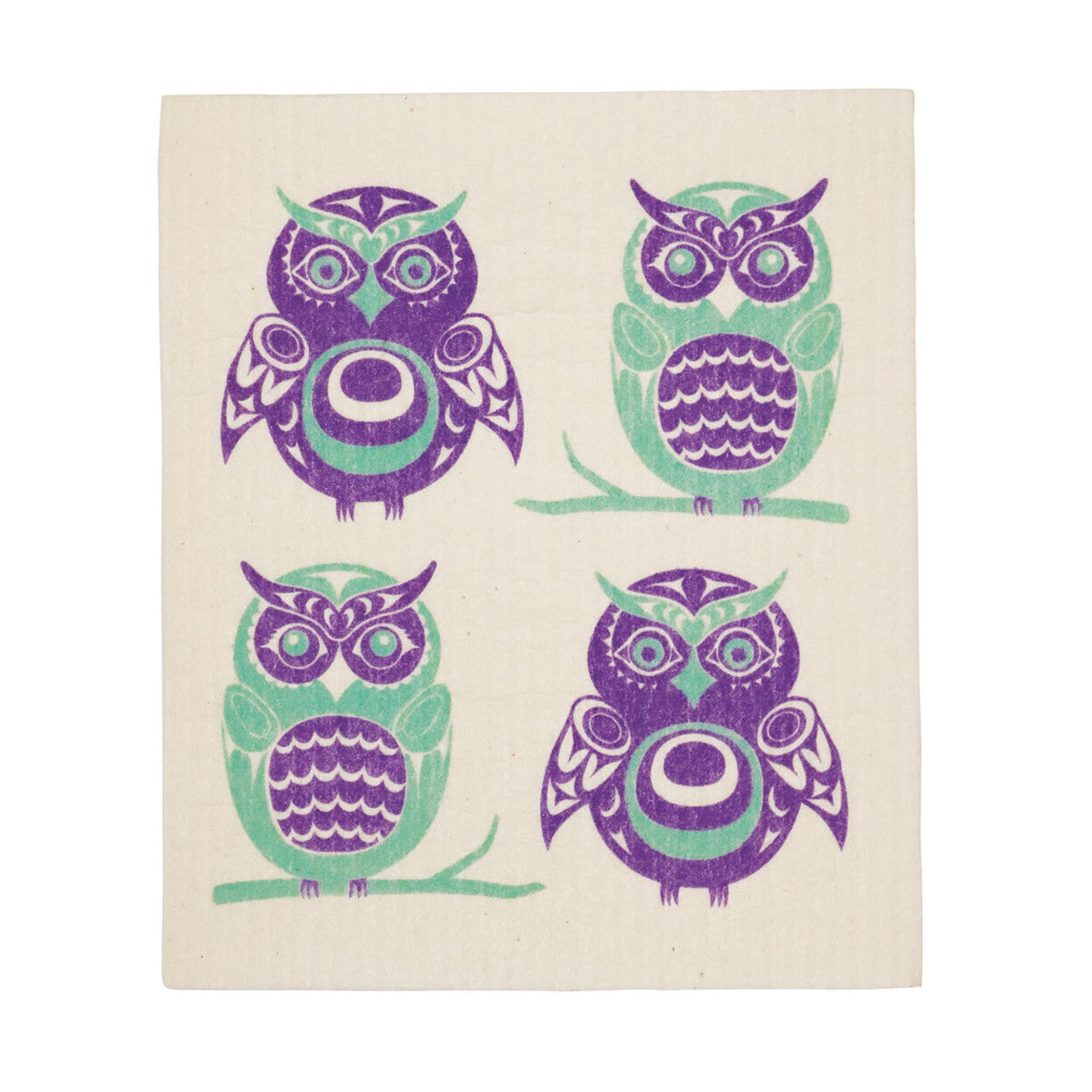 Eco Cloth Simone Diamond Owls - Eco Cloth Simone Diamond Owls -  - House of Himwitsa Native Art Gallery and Gifts
