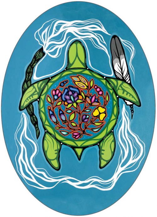 Sticker Jackie Traverse Prayer Turtle Island - Sticker Jackie Traverse Prayer Turtle Island -  - House of Himwitsa Native Art Gallery and Gifts