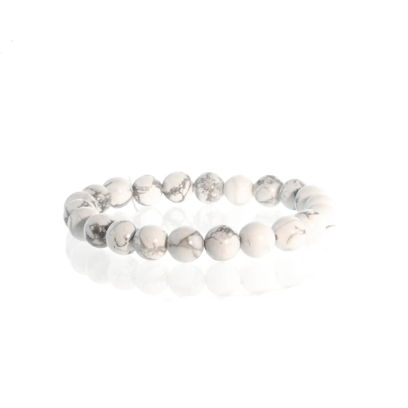 Bracelet Howlite White Bead 8mm - STONE BRIDGE -  - House of Himwitsa Art Gallery