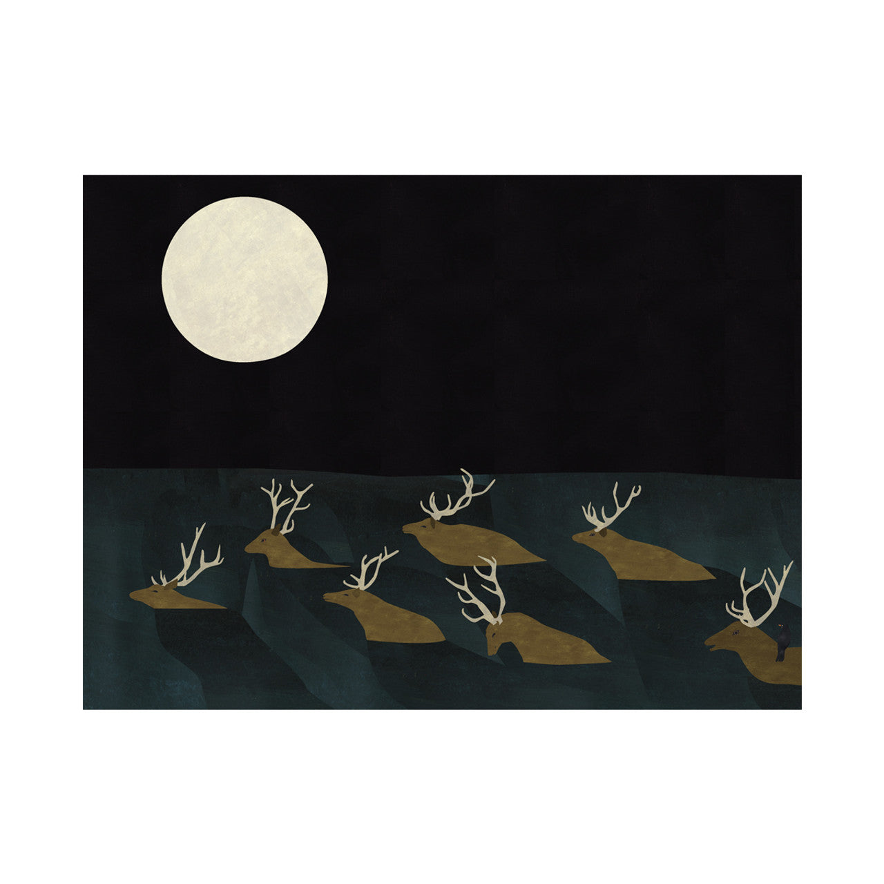 Folding Card Julie Flett Elk Crossing - Folding Card Julie Flett Elk Crossing -  - House of Himwitsa Native Art Gallery and Gifts
