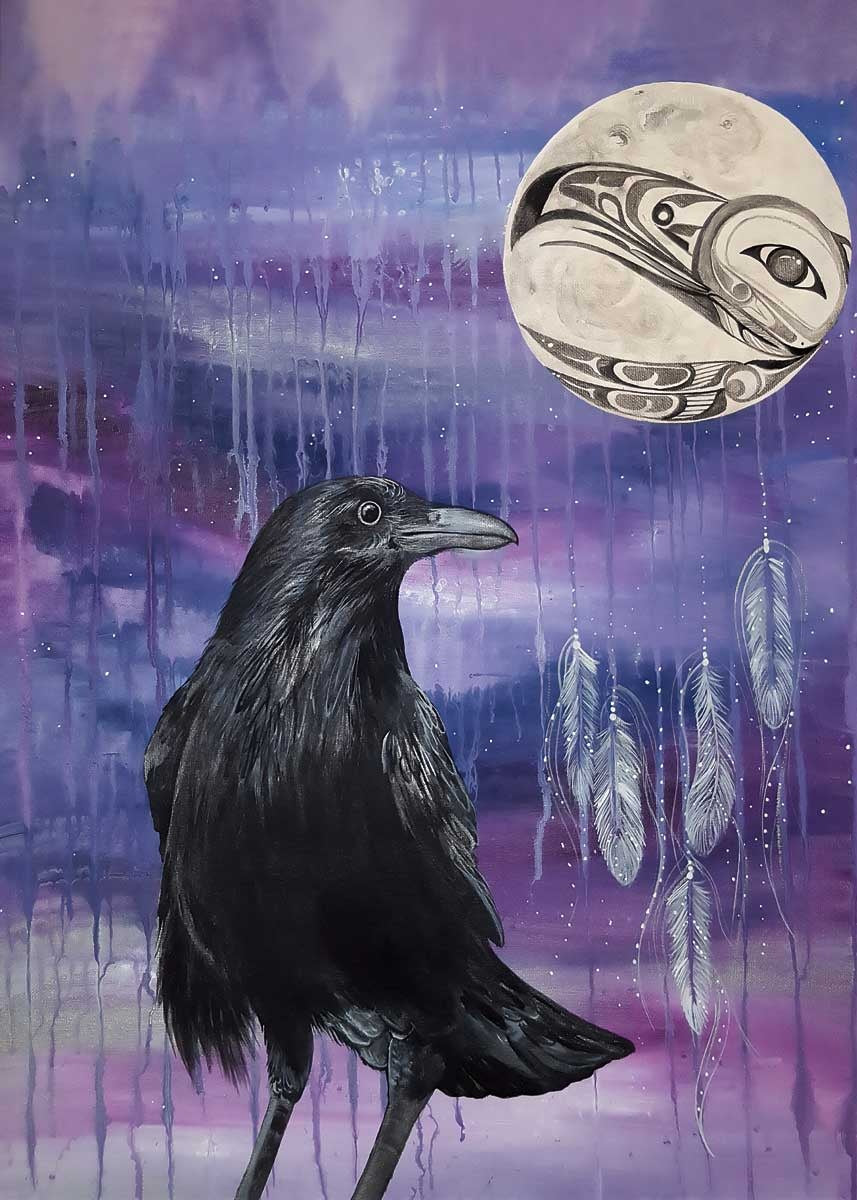 Art Card Karen Erickson Raven Keeper - Art Card Karen Erickson Raven Keeper -  - House of Himwitsa Native Art Gallery and Gifts