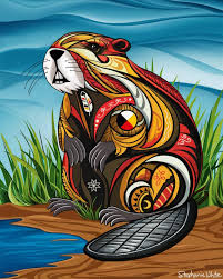 Magnet Stephanie White Spirit Beaver -  - Magnet - House of Himwitsa Art Gallery