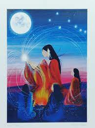 Art Card Betty Albert June Moon - Art Card Betty Albert June Moon -  - House of Himwitsa Native Art Gallery and Gifts