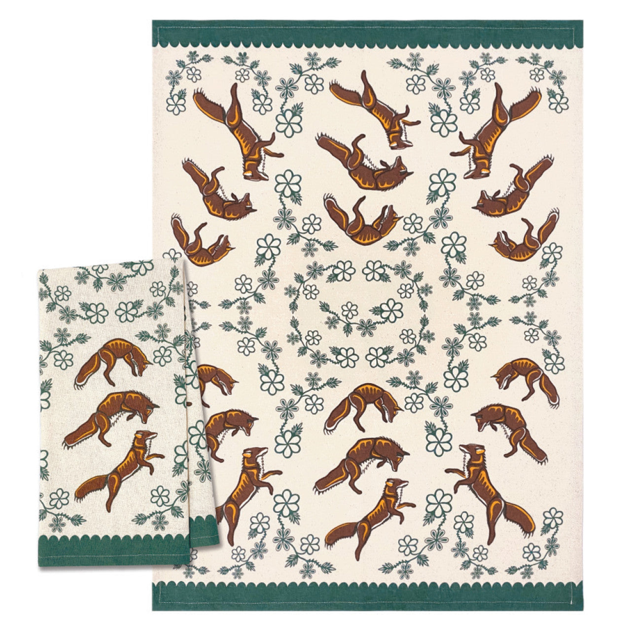 Tea Towel Foxes Wagoosgna