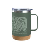 CORK BASE TRAVEL MUGS WITH HANDLE - Garfinkle - Cork Base Travel Mug - House of Himwitsa Art Gallery