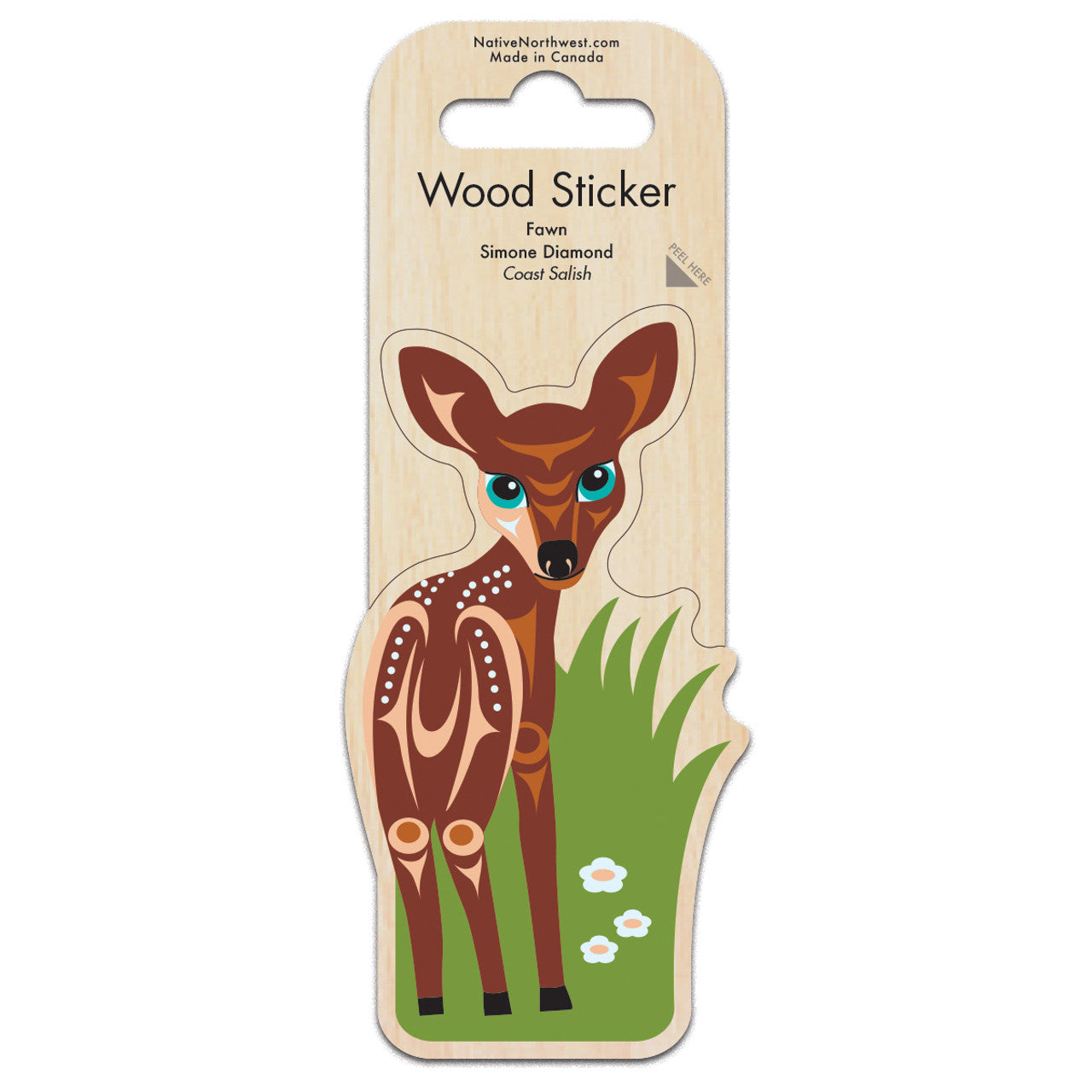 Wood Sticker Simone Diamond Fawn - Garfinkle - Sticker - House of Himwitsa Art Gallery