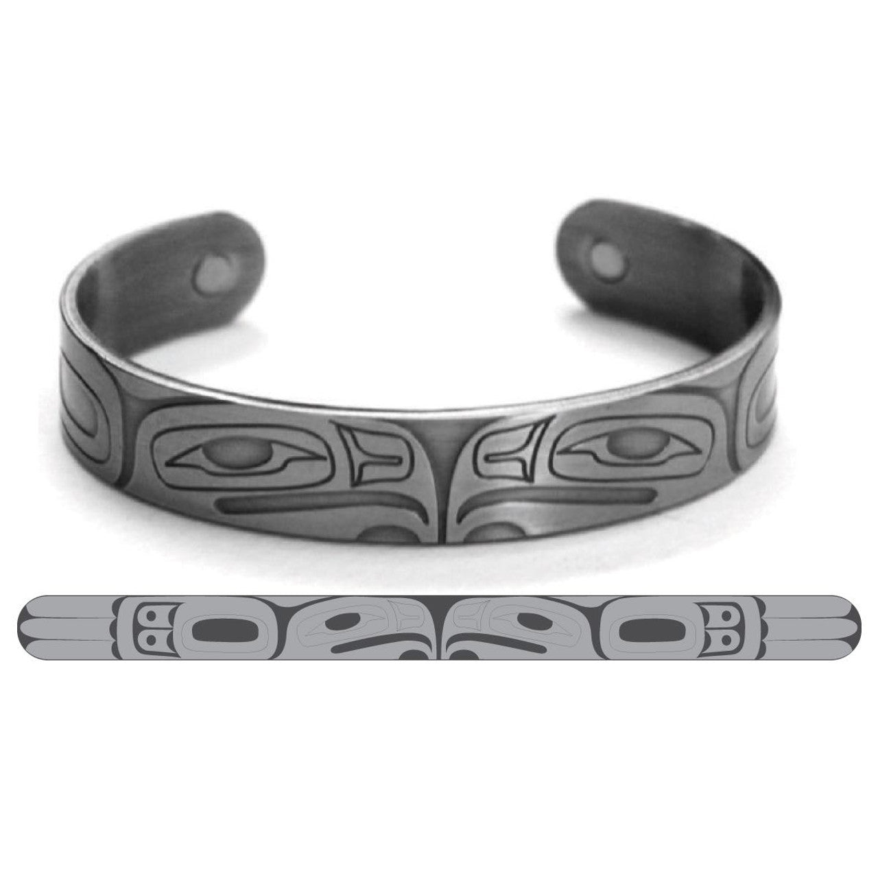 BRUSHED SILVER BRACELETS - Eagle - Abr7 - House of Himwitsa Native Art Gallery and Gifts