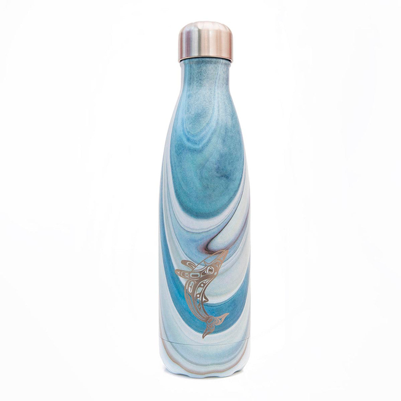 INSULATED BOTTLES - Gordon White Humpback Whale 17oz - BOT11 - House of Himwitsa Native Art Gallery and Gifts