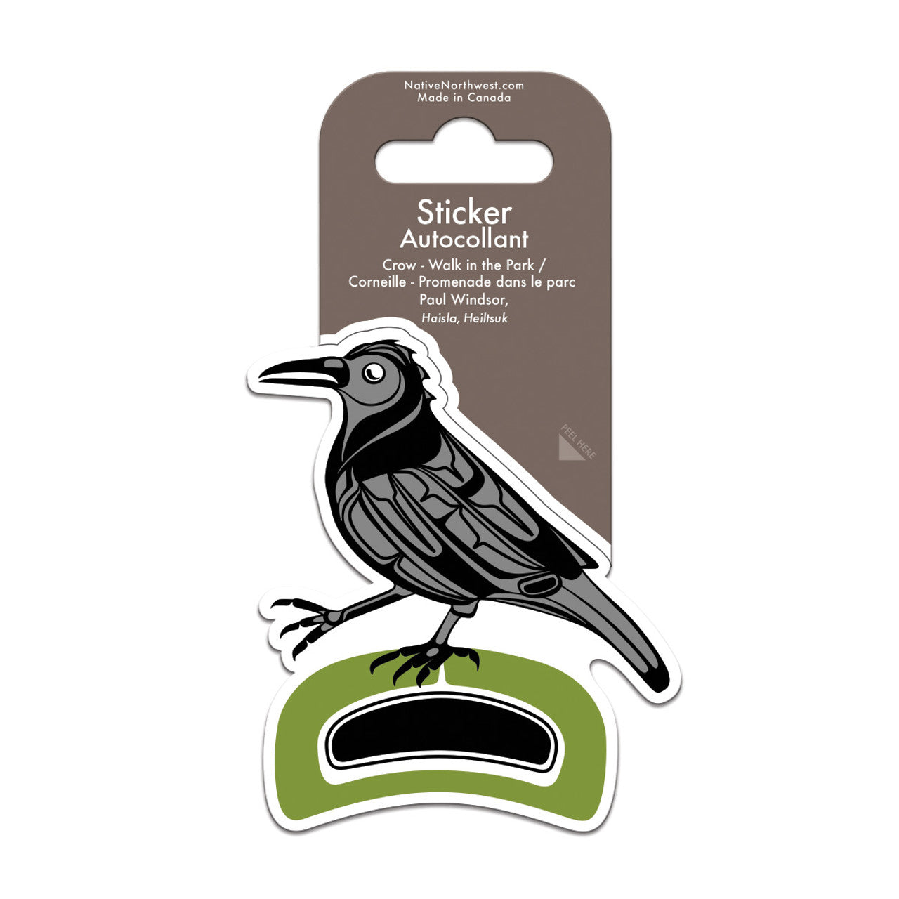 Vinyl Sticker Crow- Walk in the Park - Garfinkle - Sticker - House of Himwitsa Art Gallery