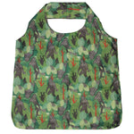 FOLDABLE SHOPPING BAGS - Francis Horne Sr. Sasquatch Green - FBAG13 - House of Himwitsa Native Art Gallery and Gifts