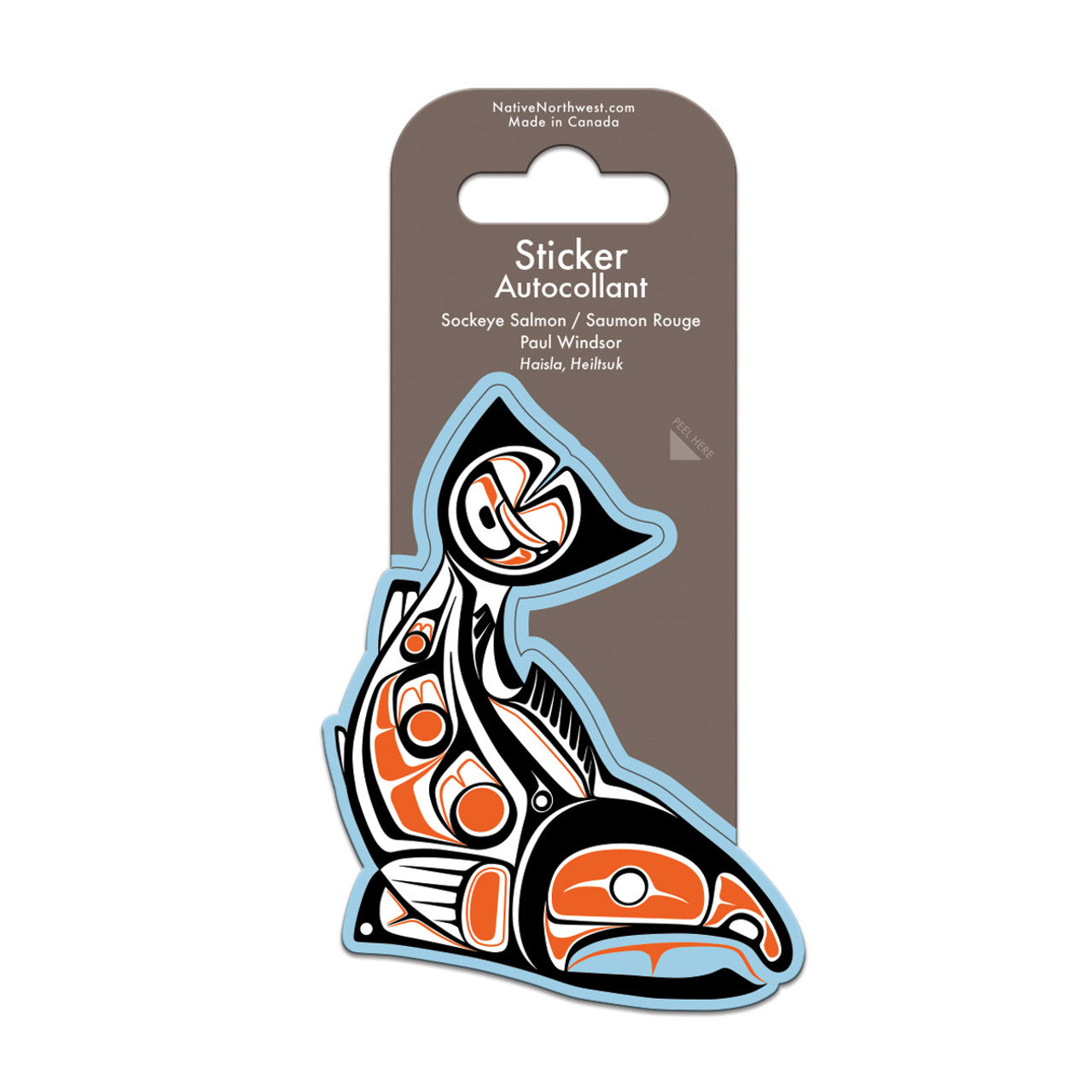 Vinyl Sticker Sockeye Salmon - Garfinkle - Sticker - House of Himwitsa Art Gallery