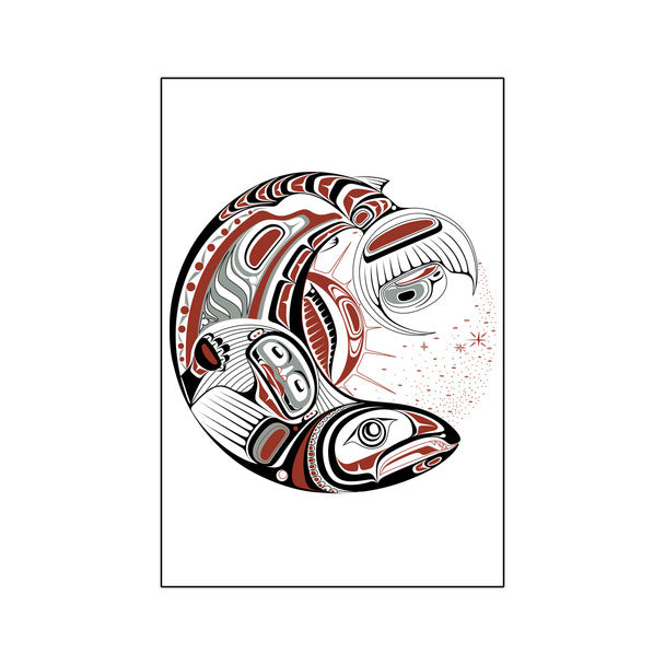 Postcard Paul Windsor Honouring Our Salmon - Postcard Paul Windsor Honouring Our Salmon -  - House of Himwitsa Native Art Gallery and Gifts