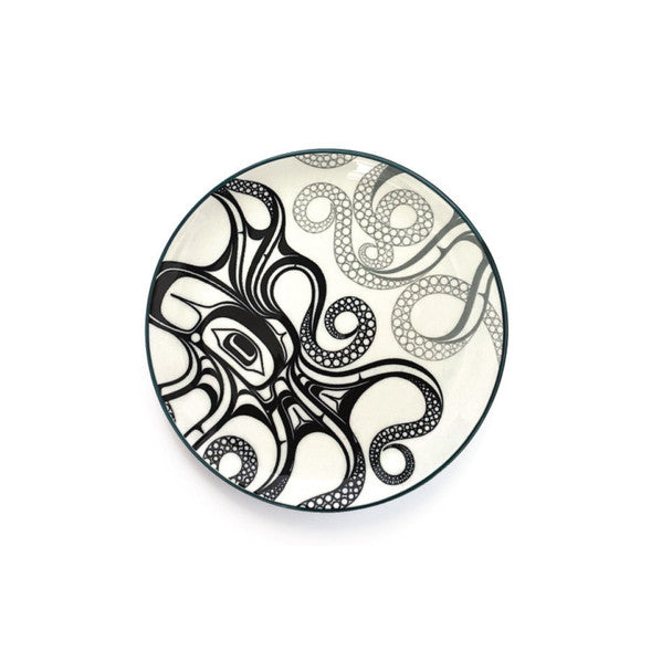 Porcelain Art Plate Octopus "Nuu" - Ernest Swanson - Garfinkle - Plates - House of Himwitsa Art Gallery