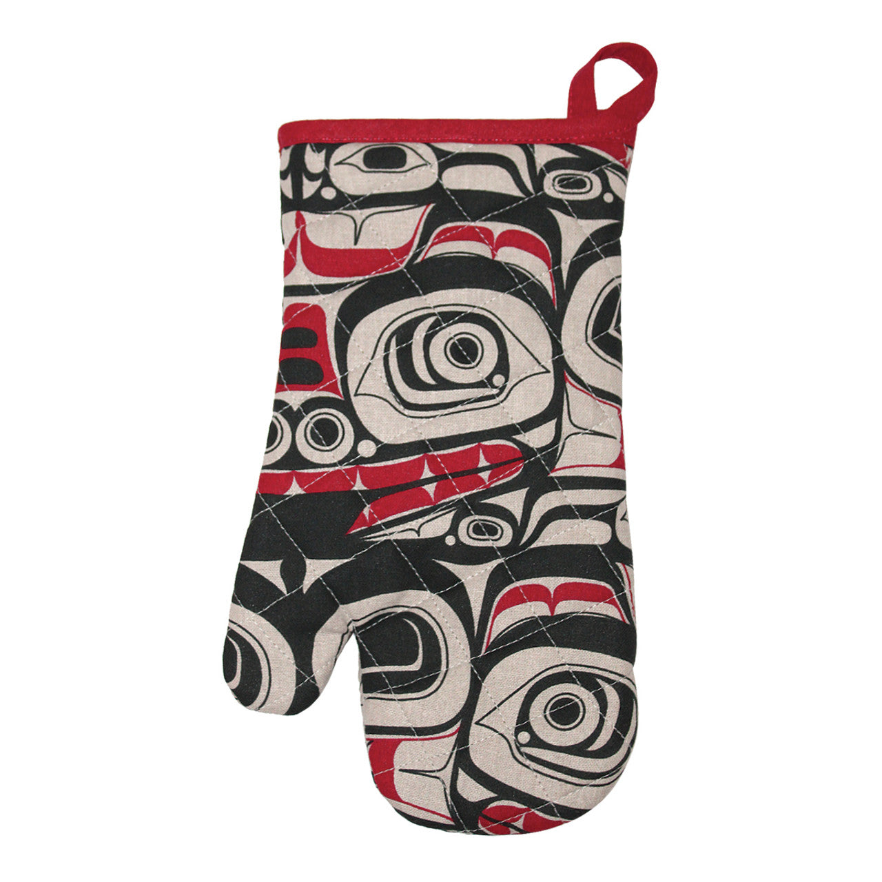 COTTON OVEN MITTS - Matriarch Bear - K105 - House of Himwitsa Native Art Gallery and Gifts