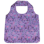 FOLDABLE SHOPPING BAGS - Nicole La Rock Hummingbird Purple - FBAG18 - House of Himwitsa Native Art Gallery and Gifts