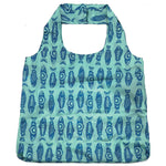 FOLDABLE SHOPPING BAGS - Simone Diamond Salmon In The Wild Green - FBAG21 - House of Himwitsa Native Art Gallery and Gifts