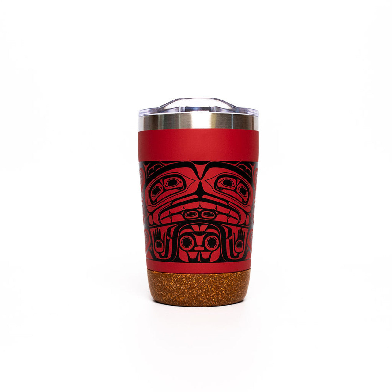 CORK BASE TRAVEL MUGS - 12oz / Treasure of Our Ancestors - TMCB22 - House of Himwitsa Native Art Gallery and Gifts