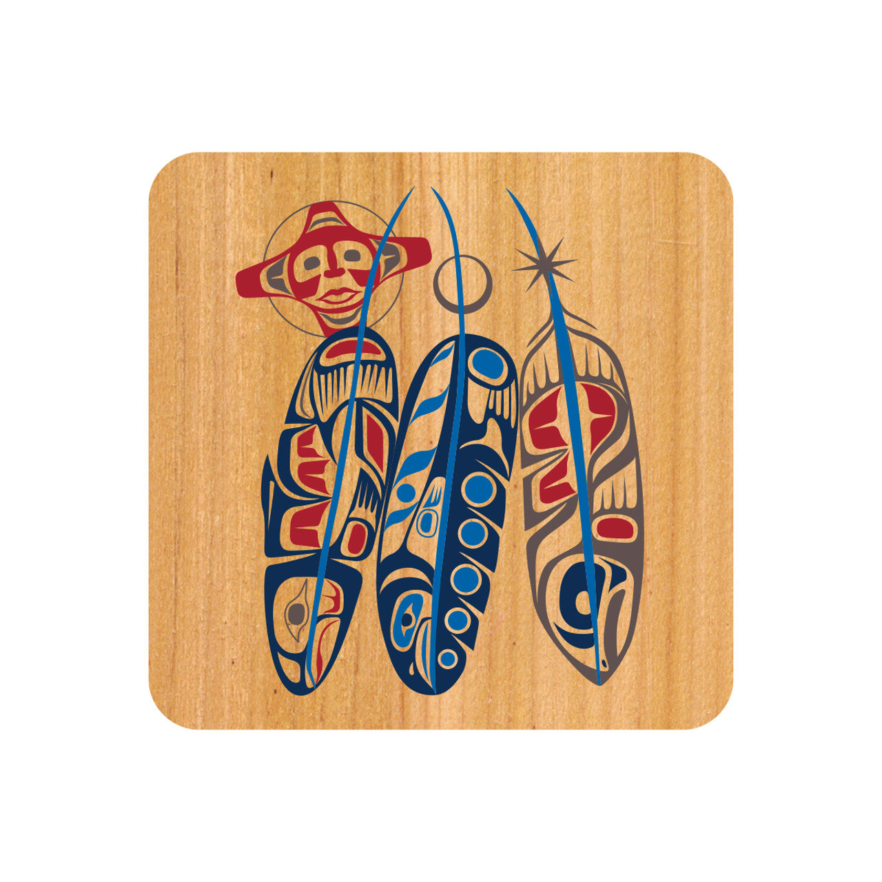 CORK-BACKED COASTERS - Salmon Life Cycle - CBC28 - House of Himwitsa Native Art Gallery and Gifts