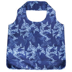 FOLDABLE SHOPPING BAGS - Paul Windsor Killer Whales Blue - FBAG19 - House of Himwitsa Native Art Gallery and Gifts