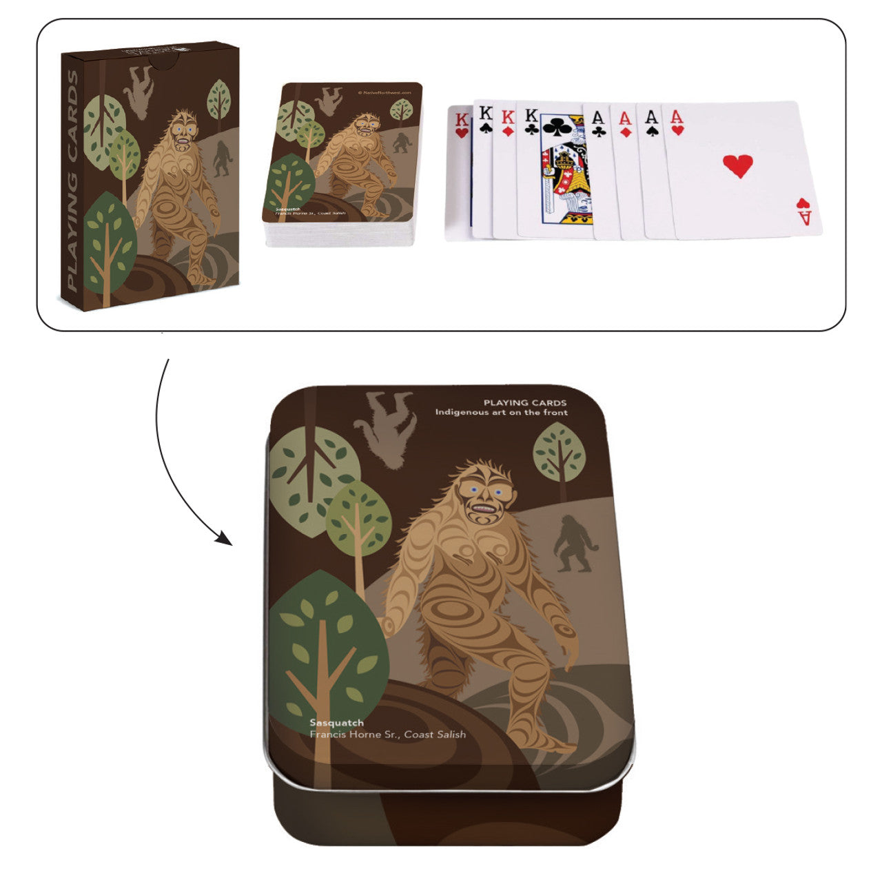 Playing Cards Single Deck Sasquatch - Garfinkle - Playing Cards - House of Himwitsa Art Gallery