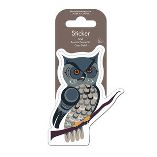 Sticker Francis Horne Sr. Owl - Sticker Francis Horne Sr. Owl -  - House of Himwitsa Native Art Gallery and Gifts