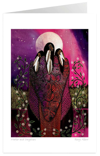 Art Card Betty Albert Mother & Daughters - Art Card Betty Albert Mother & Daughters -  - House of Himwitsa Native Art Gallery and Gifts