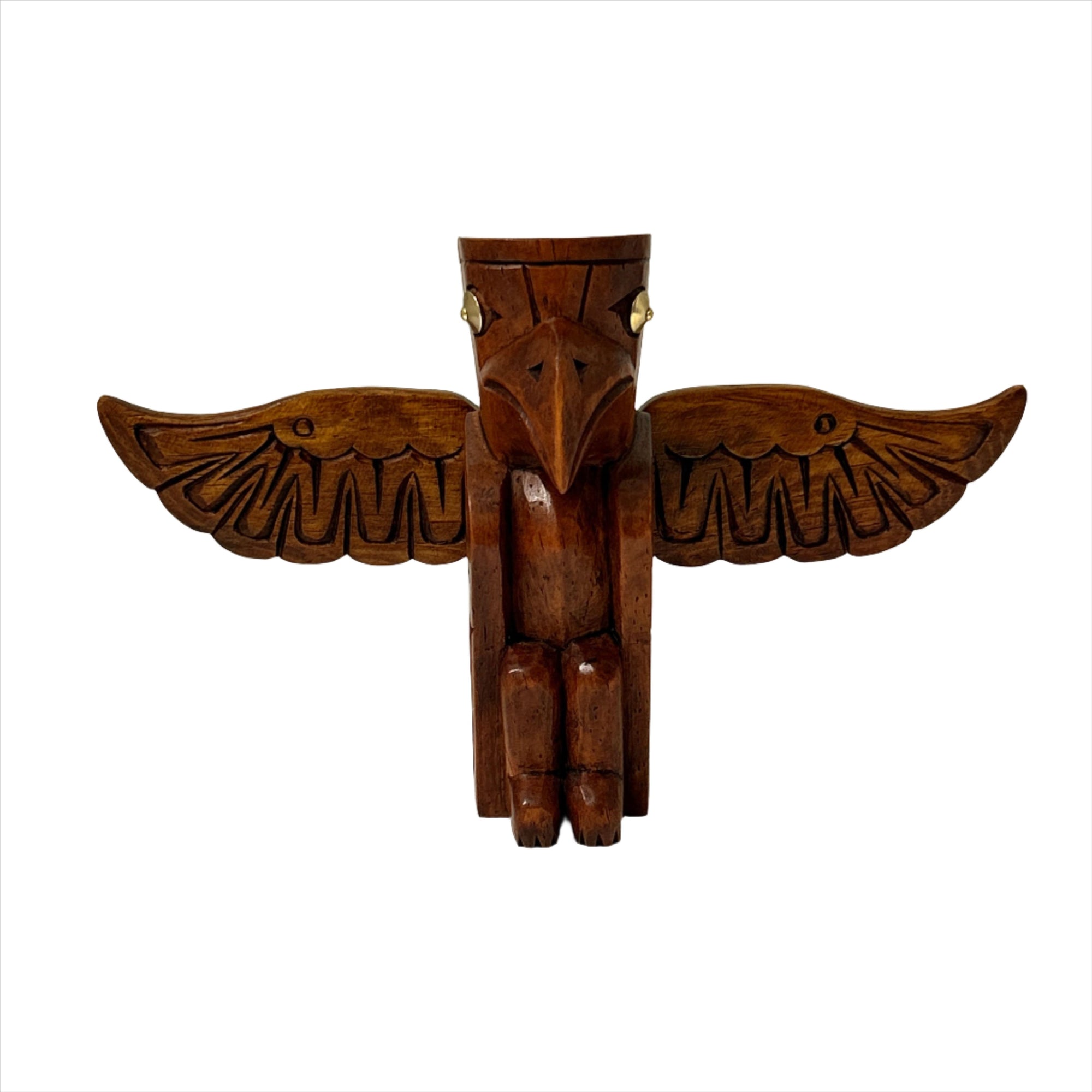 Artie George Totem Pole Thunderbird - Coast Raven Designs Studio - Panel - House of Himwitsa Art Gallery