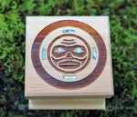 Shain Jackson Mini Cedar Bentwood Boxes - Moon Mask / Small - 302-SSB - House of Himwitsa Native Art Gallery and Gifts
