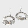 Grant Pauls Sterling Silver Earrings and 14k Round Raven Offset