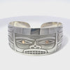 Grant Pauls Silver Bracelet with 14K Gold Eyes Chilkat