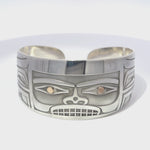 Grant Pauls Silver Bracelet and 14K Gold Eyes Chilkat
