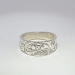 Ron Jackson 3/8" Silver Tapered Band Rings Thunderbird  Size 10
